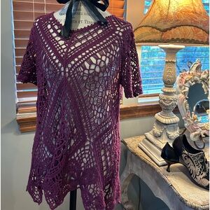 Magenta crocheted  top #28
